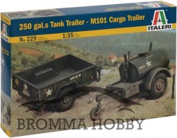 250 gal.s Tank Trailer & M101 Cargo Trailer