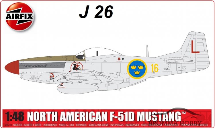 J 26 Mustang P-51D - Svenska Flygvapnet - Klicka på bilden för att stänga