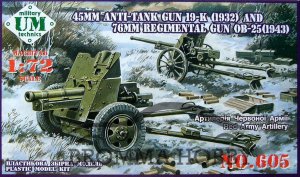 Soviet - 45mm 19-K (1932) + 76mm + oB-25 (1943) Guns